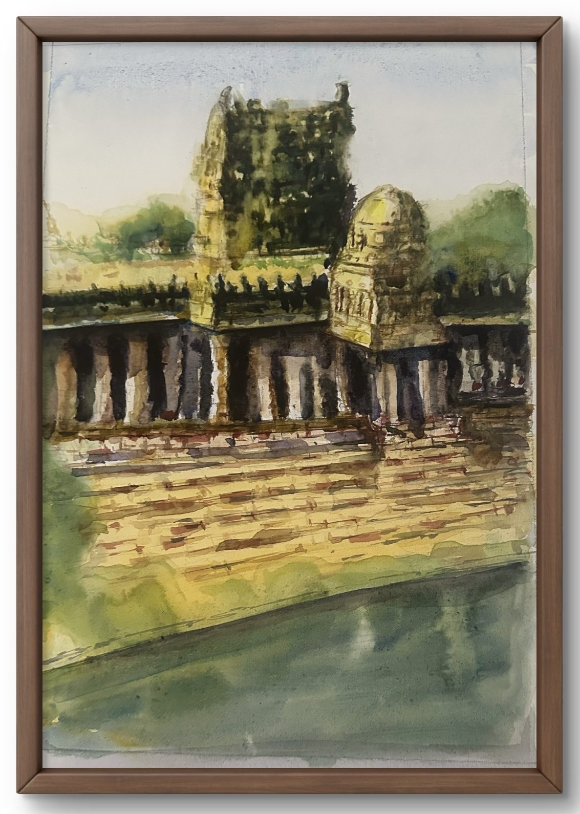 Pillared temple hall, framed
