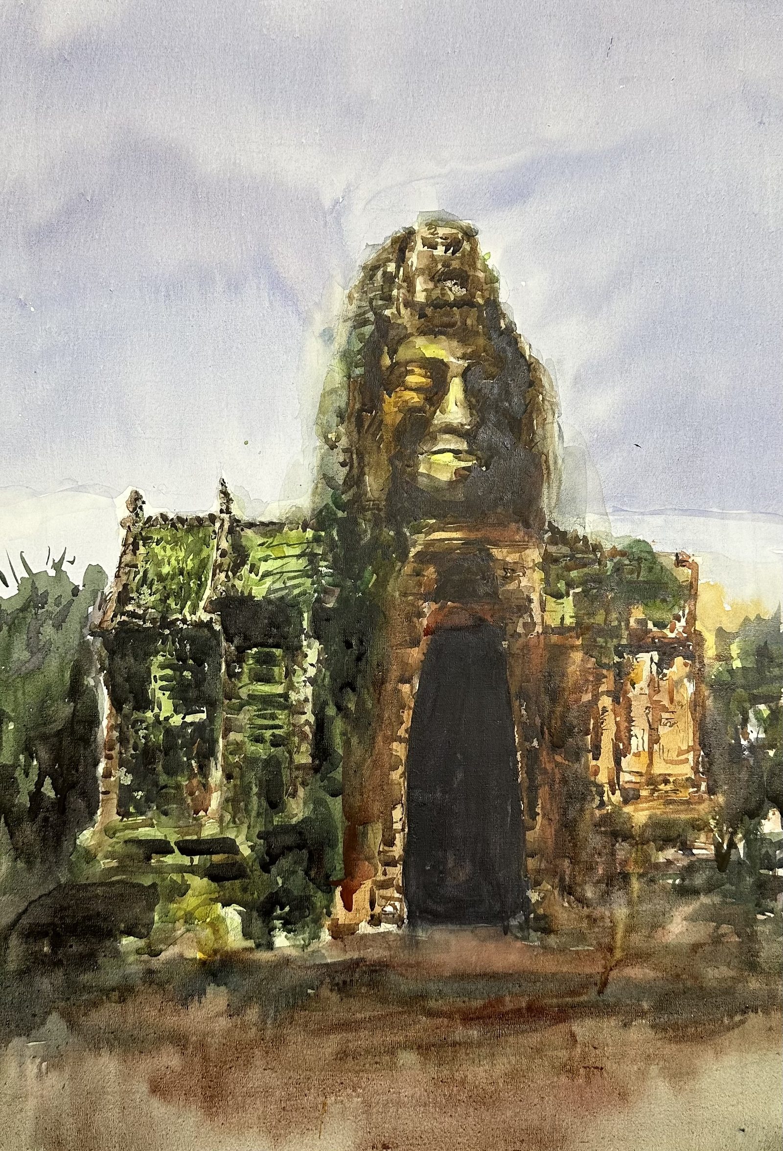 Giant stone face at Bayon temple