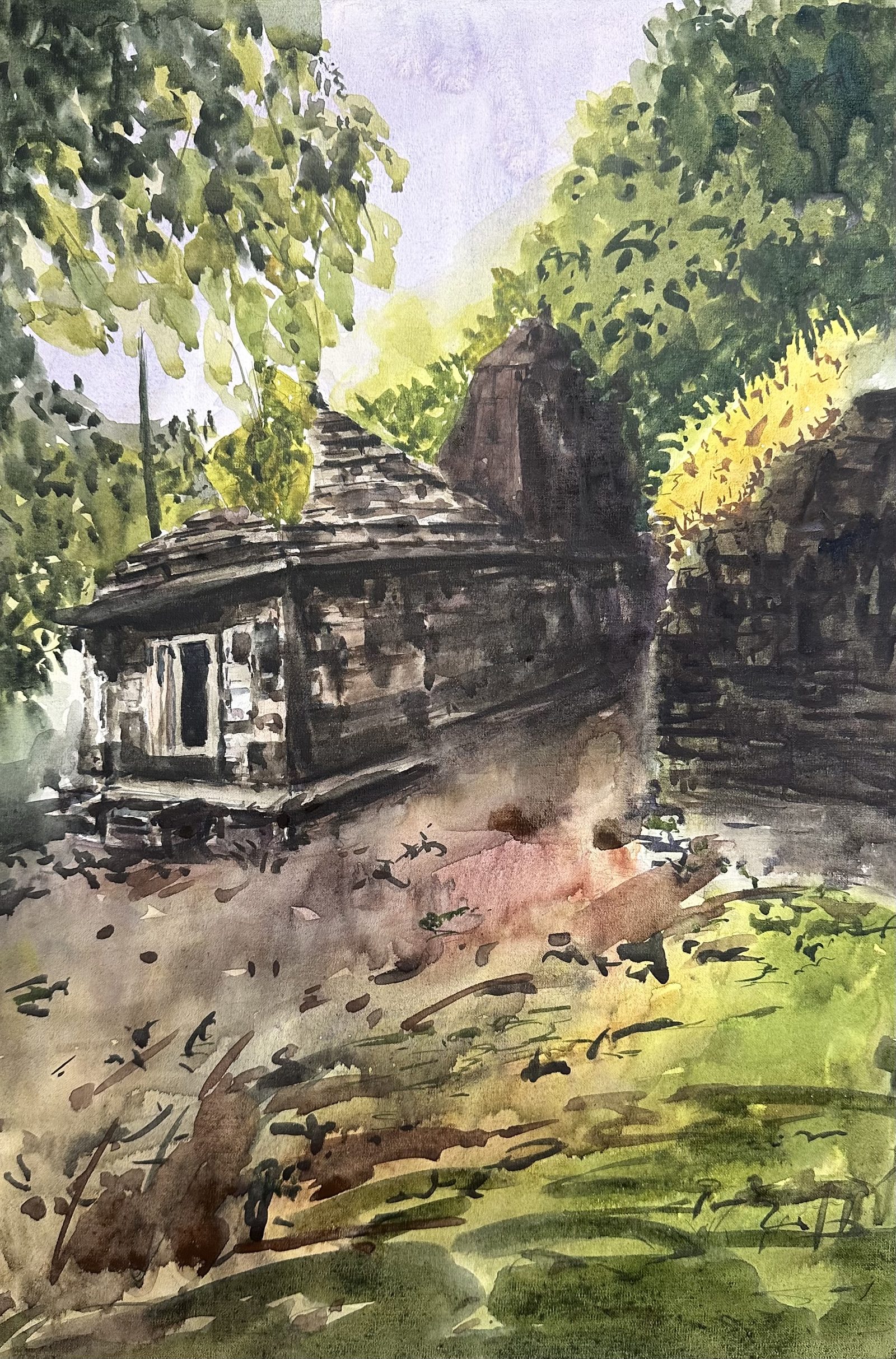 Small temple among trees, alternate view